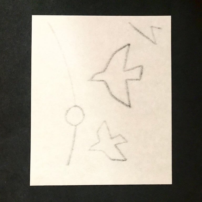 懐紙 空へ – bird – – ?