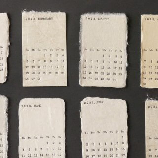 活版印刷 美濃和紙カレンダー 2023 [ベーシック×和紙ミックス] | sold out