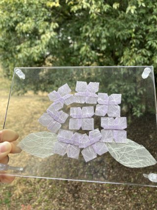 季節の折り紙 アジサイ 壁飾り
