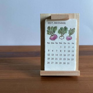 木製スタンド付 活版印刷 美濃和紙カレンダー2027 letterpress and color【数量限定】 | カレンダー